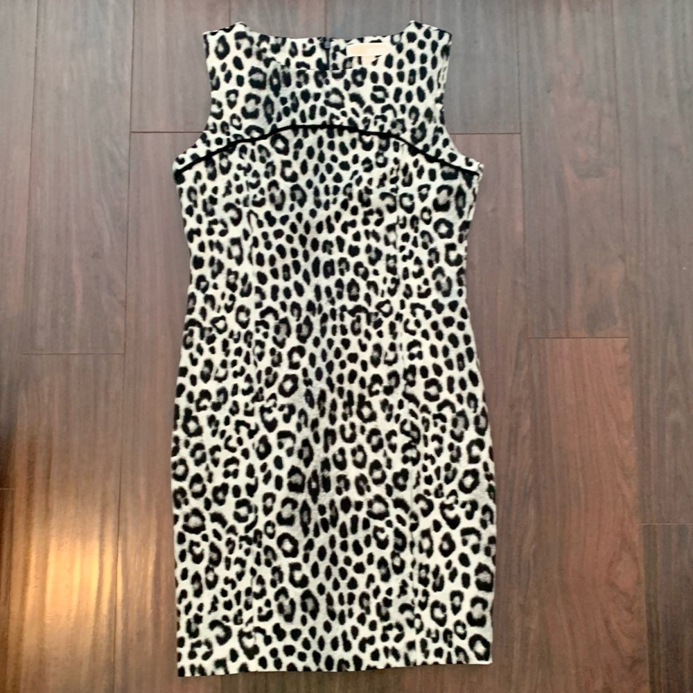 NWT Michael Kors Leopard Cheetah Animal Print Sheath Dress PL Petite Large